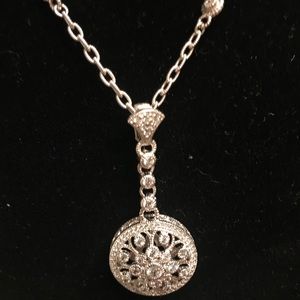 Judith Ripka sterling silver necklace and pendant